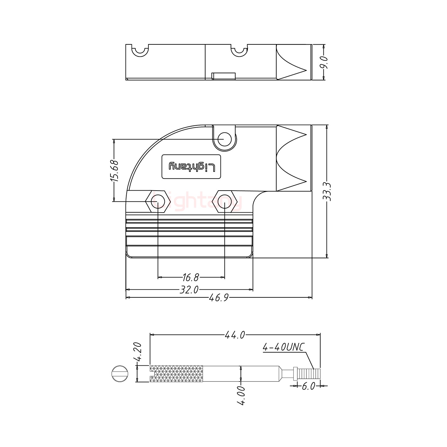 1W1母短體焊線(xiàn)40A+9P金屬外殼424彎出線(xiàn)4~12mm