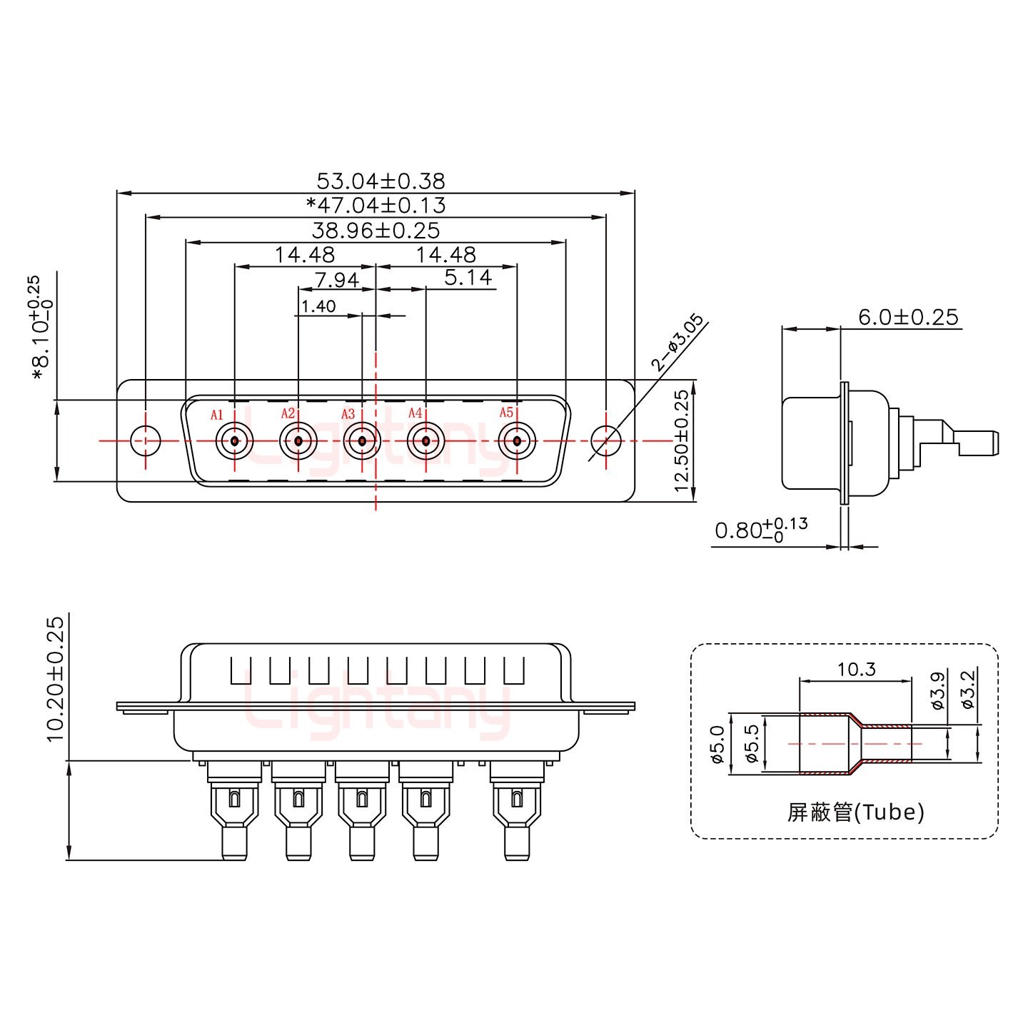 5W5公頭焊線(xiàn)+防水接頭/線(xiàn)徑10~16mm/射頻同軸75歐姆