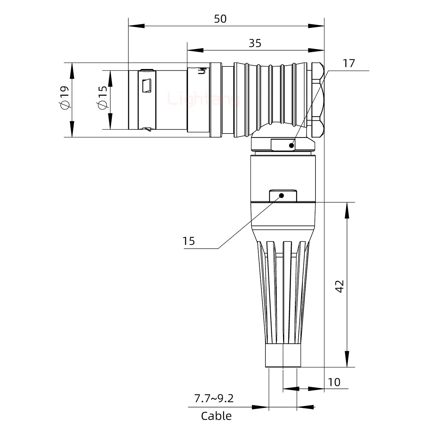 FHG.3B.024.CLAD92Z帶護套彎式插頭